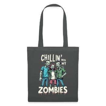 Zombie Verkleidung Karneval Fasching Jungen - Stoffbeutel - Graphite - Vorne