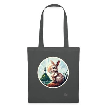 Le lièvre au phare - Sac en tissu - gris graphite - Devant