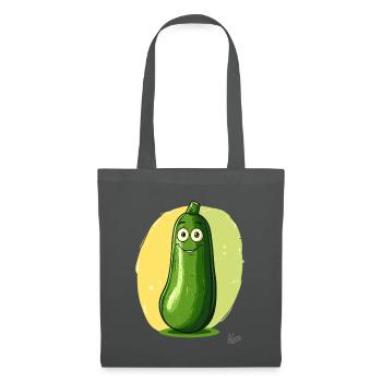 Lustige, fehl am Platz wirkende Zucchini - Stoffbeutel - Graphite - Vorne