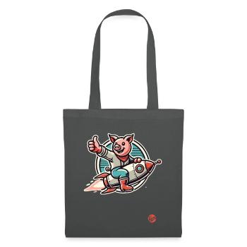 Pouce levé, un cochon sur une fusée - Sac en tissu - gris graphite - Devant