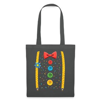 Clown Oberteil Karneval Kostüm Zirkus Narren - Stoffbeutel - Graphite - Vorne