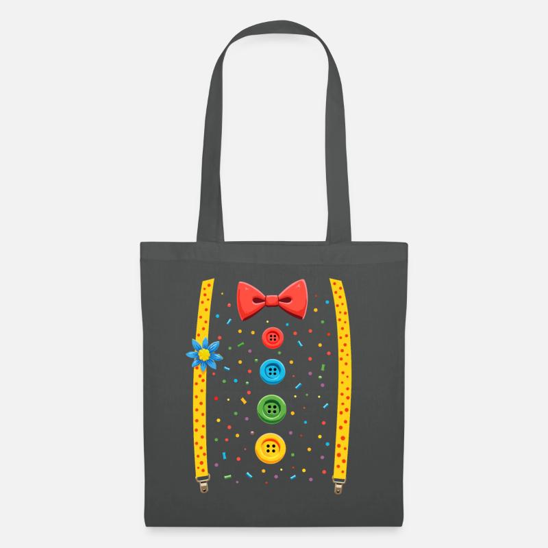 Clown Oberteil Karneval Kostüm Zirkus Narren - Stoffbeutel - Graphite