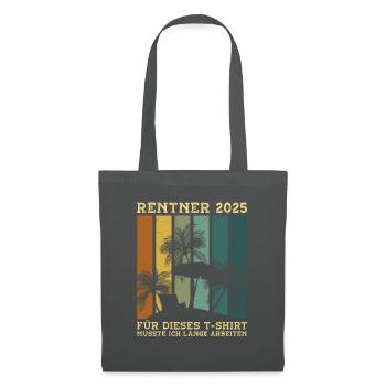 Cadeau Pension Pension Homme Femme Retraité 2025 - Sac en tissu - gris graphite - Devant