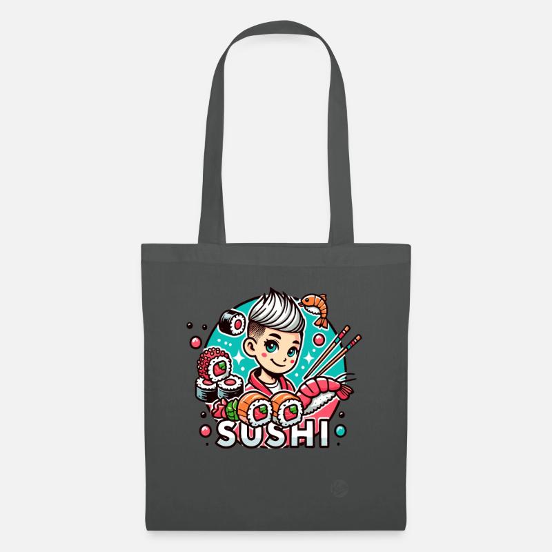 Sushi Mädchen - Stoffbeutel - Graphite