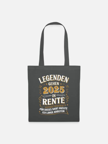 Geschenk Pension Mann Frau Rente Rentner 2025 - Stoffbeutel - Graphite