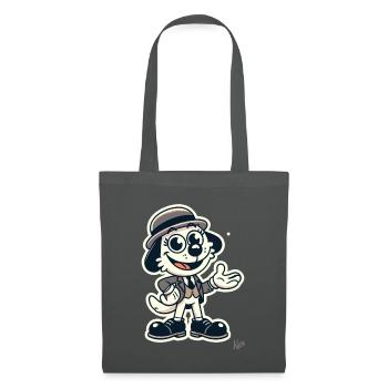 Retro Cartoon Hund im klassischen Anzug mit Hut - Stoffbeutel - Graphite - Vorne