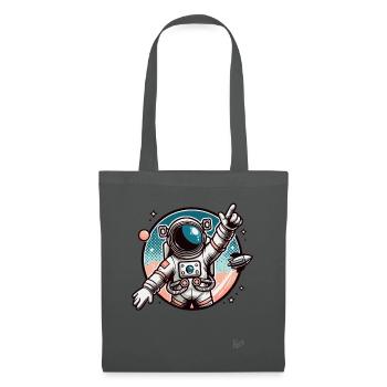 Un astronaute pointe vers la galaxie - Sac en tissu - gris graphite - Devant