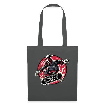 Grim Reaper Skateboarder Does Tricks Skateboard - Tote Bag - graphite grey - Front