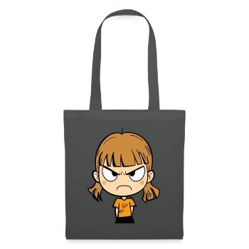 Angry cartoon girl - Tote Bag - graphite grey - Front