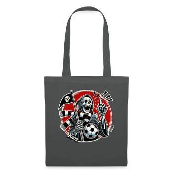 Sensenmann ist ein Fußballfan beim Fußball - Stoffbeutel - Graphite - Vorne