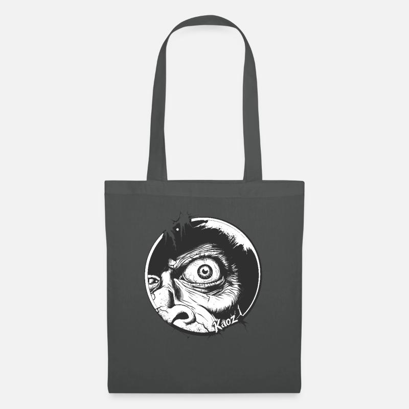 Ein Auge guckt durch das Loch - Stoffbeutel - Graphite