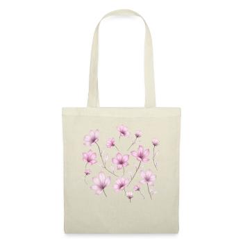 Fleurs monochromes – élégance simple en rose et - Sac en tissu - nature - Devant