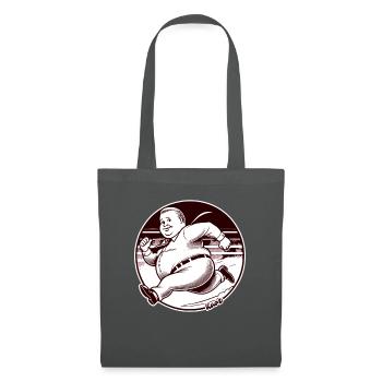 Chubby retro homme en train de courir - Sac en tissu - gris graphite - Devant