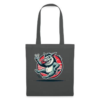 Wild boar with peace sign - Tote Bag - graphite grey - Front