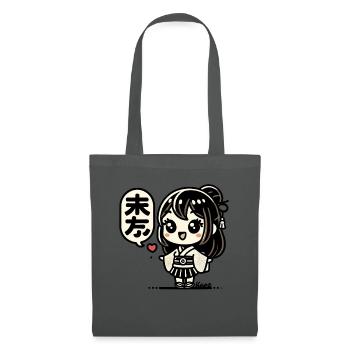 Jolie fille japonaise chibi en kimono - Sac en tissu - gris graphite - Devant