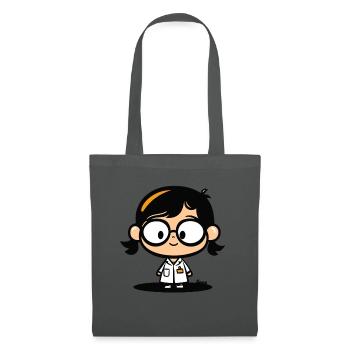 Scientifique mignon – Blouse de laboratoire et lunettes - Sac en tissu - gris graphite - Devant