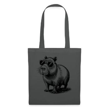 Drôle Capybara Sommeil Chemise Costume Pyjama - Sac en tissu - gris graphite - Devant