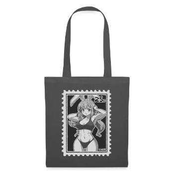 Funny Muscle Bunny as Postage Stamp - Tote Bag - graphite grey - Front