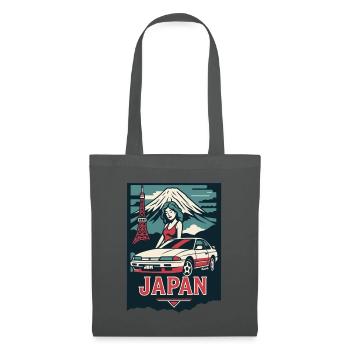 JAPAN JDM – Retro Autoposter mit Fuji & Style - Stoffbeutel - Graphite - Vorne