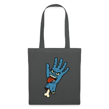 Wild blue hand with face and naughty tongue - Tote Bag - graphite grey - Front
