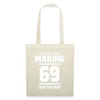 69 Jahre alt - 69. Geburtstag lustiges Geschenk - Stoffbeutel - Natur - Vorne