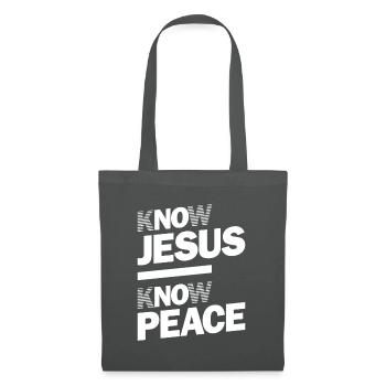 Sachez que Jésus connaît la paix | Conception chrétienne - Sac en tissu - gris graphite - Devant
