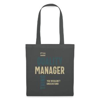 C’est un cadeau de titre d’emploi de gestionnaire de qualité - Sac en tissu - gris graphite - Devant