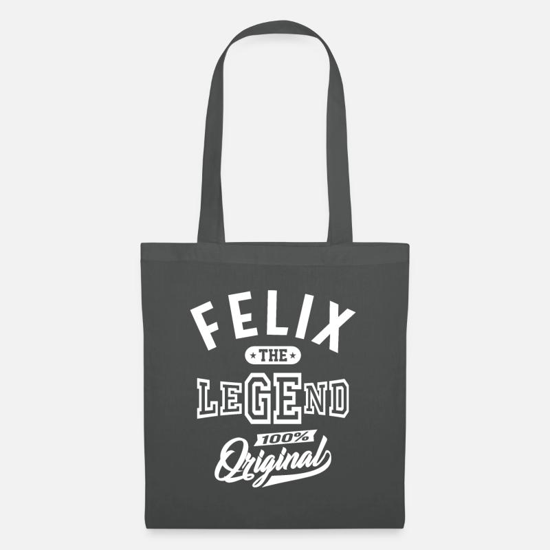 Felix Personalisierter Name Geburtstagsgeschenk - Stoffbeutel - Graphite