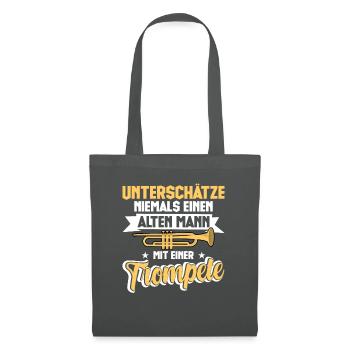 Unterschätze Niemals Einen Alten Mann Mit Einer Tr - Stoffbeutel - Graphite - Vorne