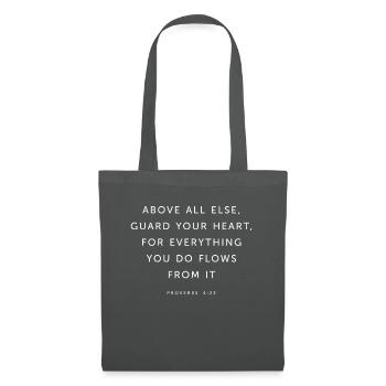 Above All Else, Guard Your Heart - Religious - Tote Bag - graphite grey - Front