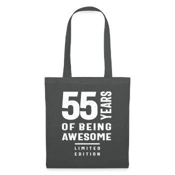 55 Jahre großartig sein - 55. Geburtstag - Stoffbeutel - Graphite - Vorne