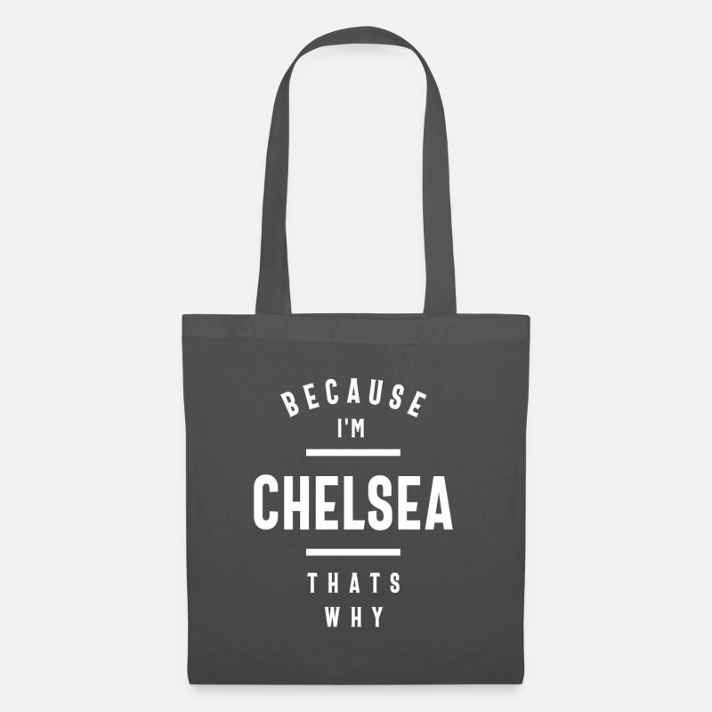 Chelsea Personalized Name - Tote Bag - graphite grey