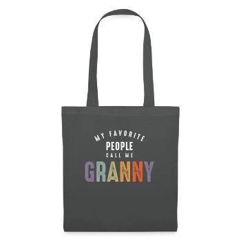 Mes gens préférés m’appellent Mamie - Grand-mère Maman - Sac en tissu - gris graphite - Devant