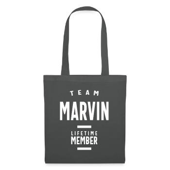 Team Marvin Lifetime Member Personalisierter Name - Stoffbeutel - Graphite - Vorne