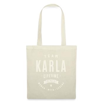 Team Karla Lebenslanges Mitglied Lustiger Name Karla - Stoffbeutel - Natur - Vorne