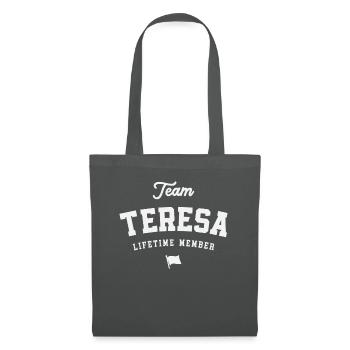 Team Teresa Lebenslanges Mitglied Lustiger Name Teresa - Stoffbeutel - Graphite - Vorne