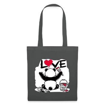 Panda Loveur - Love Painter - Tote Bag - graphite grey - Front