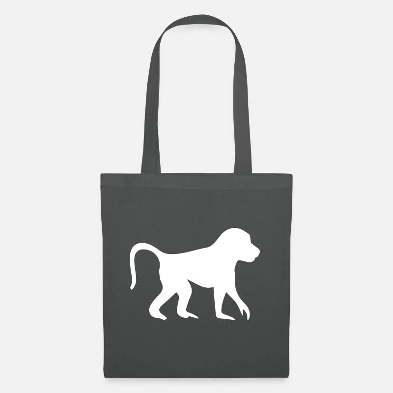 Pavian affe silhouette - Stoffbeutel - Graphite