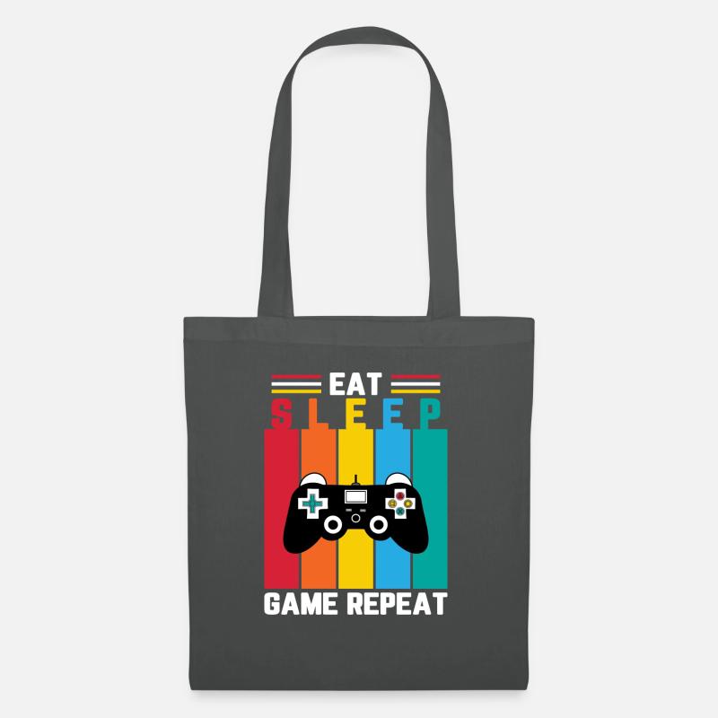 Eat sleep game repeat - Stoffbeutel - Graphite