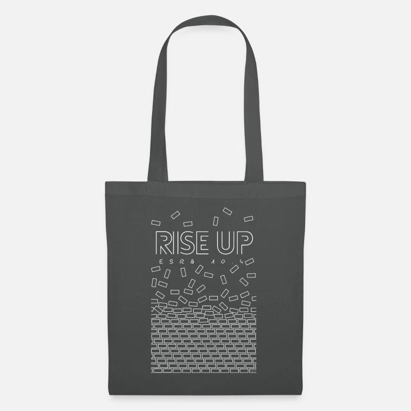 rise up white - esra 10.4 - Stoffbeutel - Graphite