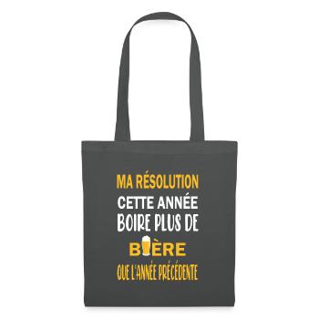 Ma résolution cette année boire plus de bière - Sac en tissu - gris graphite - Devant
