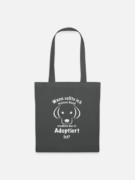 Hund Tierheim adoptiert - Stoffbeutel - Graphite