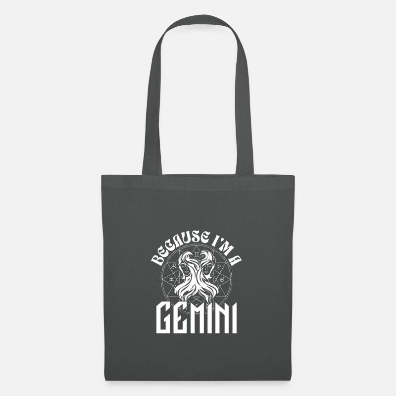 Weil ich ein Zwillinge bin - Sternzeichen - Stoffbeutel - Graphite