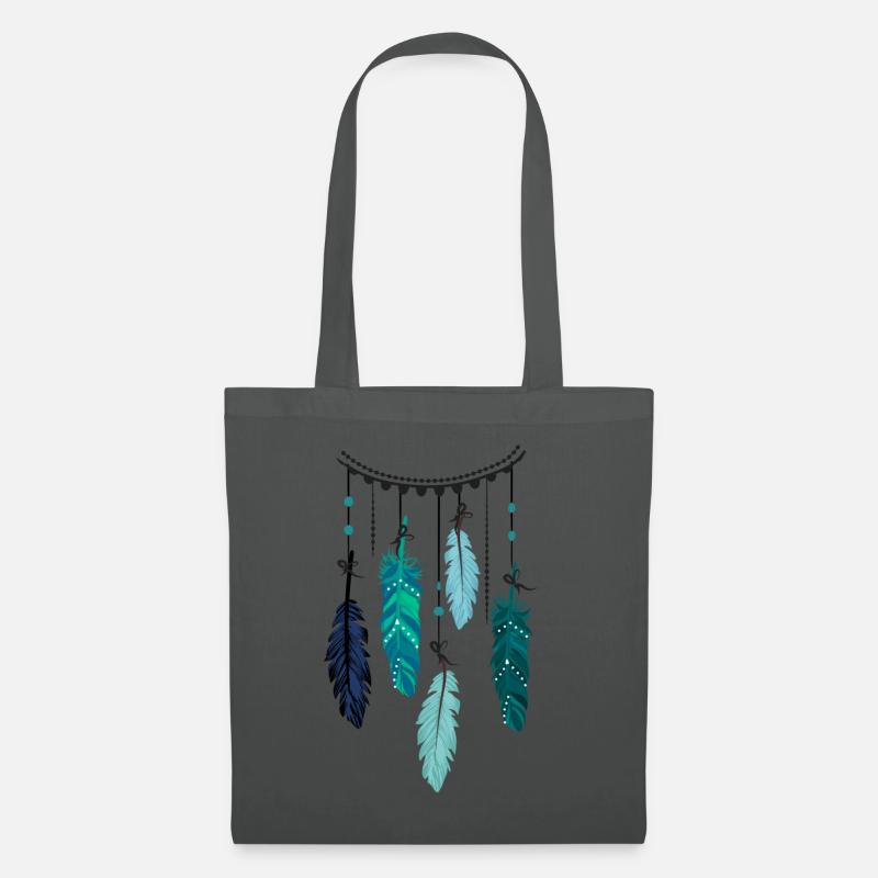Boho Federn - Stoffbeutel - Graphite