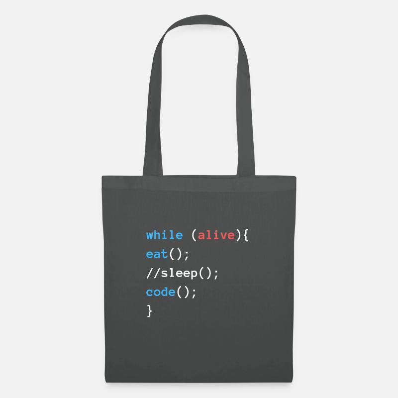 Eat Sleep Code | Programmierer Design - Stoffbeutel - Graphite