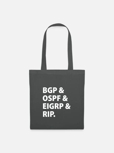 BGP & OSPF & EIGRP & RIP. - Stoffbeutel - Graphite