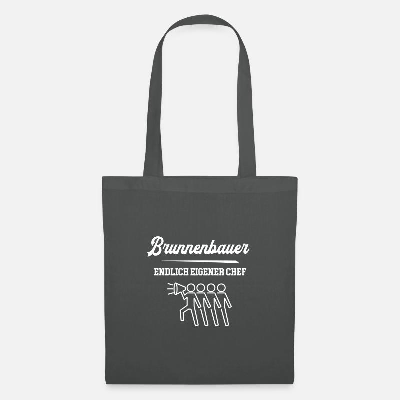 Brunnenbauer Endlich Eigener Chef Brunnenbau - Stoffbeutel - Graphite