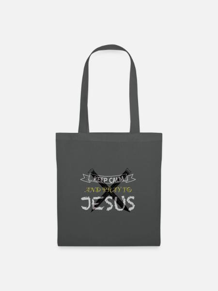 Keep Calm and Pray to Jesus - Stoffbeutel - Graphite