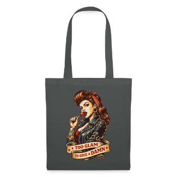 Rockabilly Pin-Up: Too Glam to Give a Damn - Stoffbeutel - Graphite - Vorne