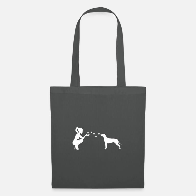 Rhodesian Ridgeback mit Frau - Stoffbeutel - Graphite